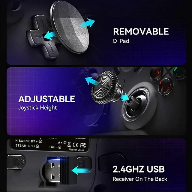 Wireless Game Controller Professional Ergonomic Sensitive Home USB Gamepad Joystick for Android Black