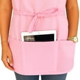 thumbnail image 4 of Pack 2 Waterproof Short Aprons for Women with 3 Pockets – Kitchen & Chef Cooking Apron, 4 of 4