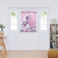 thumbnail image 5 of Wave and Blossom Illustration Door Curtain 25x40in Privacy Mesh with UV Protection Tie Back Rod Pockets, 5 of 10