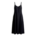 thumbnail image 6 of Linfrsh Women Strapless Dress Pure Cotton Sleeveless Backless Dress With Flowing Long(Black,L), 6 of 8