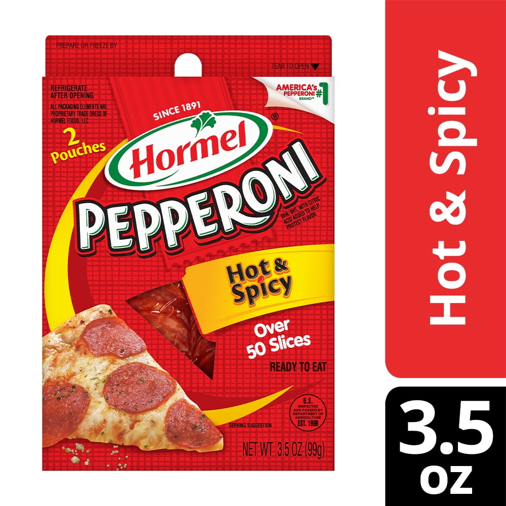 HORMEL Pepperoni Hot & Spicy, Pizza Topping, Gluten Free, Protein