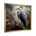 thumbnail image 2 of Designart "Heron at the Pond in Grey and Blue II" Animals Framed Wall Art Decor - Modern Grey Heron Bedroom Framed Canvas Wall Art, 2 of 6