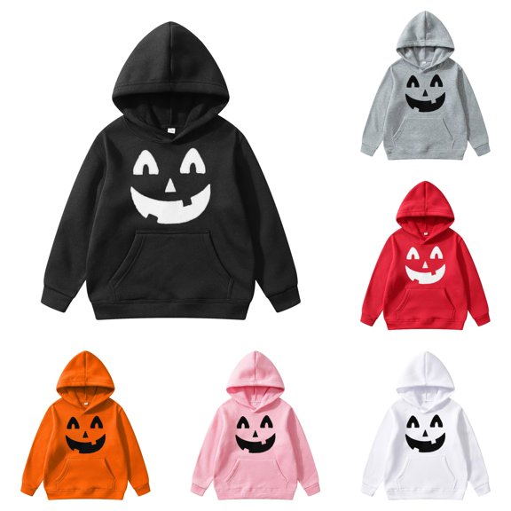 Gyujnb Kids Halloween , Boys Halloween Hoodie Print Pullover Sweatshirt for Kids Soft Jacket with Graphic Design Comfortable Casual Outfit, Halloween Outfits,3-4 Years