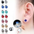 thumbnail image 2 of GKNET 1 Pair Men Women Stainless Steel Magnetic Stud Earrings Non Piercing Clip on 6MM-Pink, 2 of 9