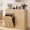 Natural, variant on ORRD Double Tilt Out Trash Can Cabinet, Wood Kitchen Garbage Bin with Drawer, Fluted 10 Gallon Laundry Hamper Cabinet, Farmhouse Hidden Trash Can for Kitchen, Living Room, Natural