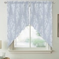 thumbnail image 2 of Light Blue Botanical Swag Valances for Windows 2 Pack, Kitchen Window Curtains 36 Inch Length, Pastoral Elegant Spring Floral Privacy Swag Curtains for Living Room/Bathroom with Rod Pocket 36"x36", 2 of 8