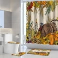 thumbnail image 7 of Fall Bathroom Sets With Shower Curtain And Rugs, Thanksgiving Turkey Shower Curtain Sets With 12 Hooks, Waterproof Fabric Sunflower Autumn Festival Decorations Accessories, 7 of 7