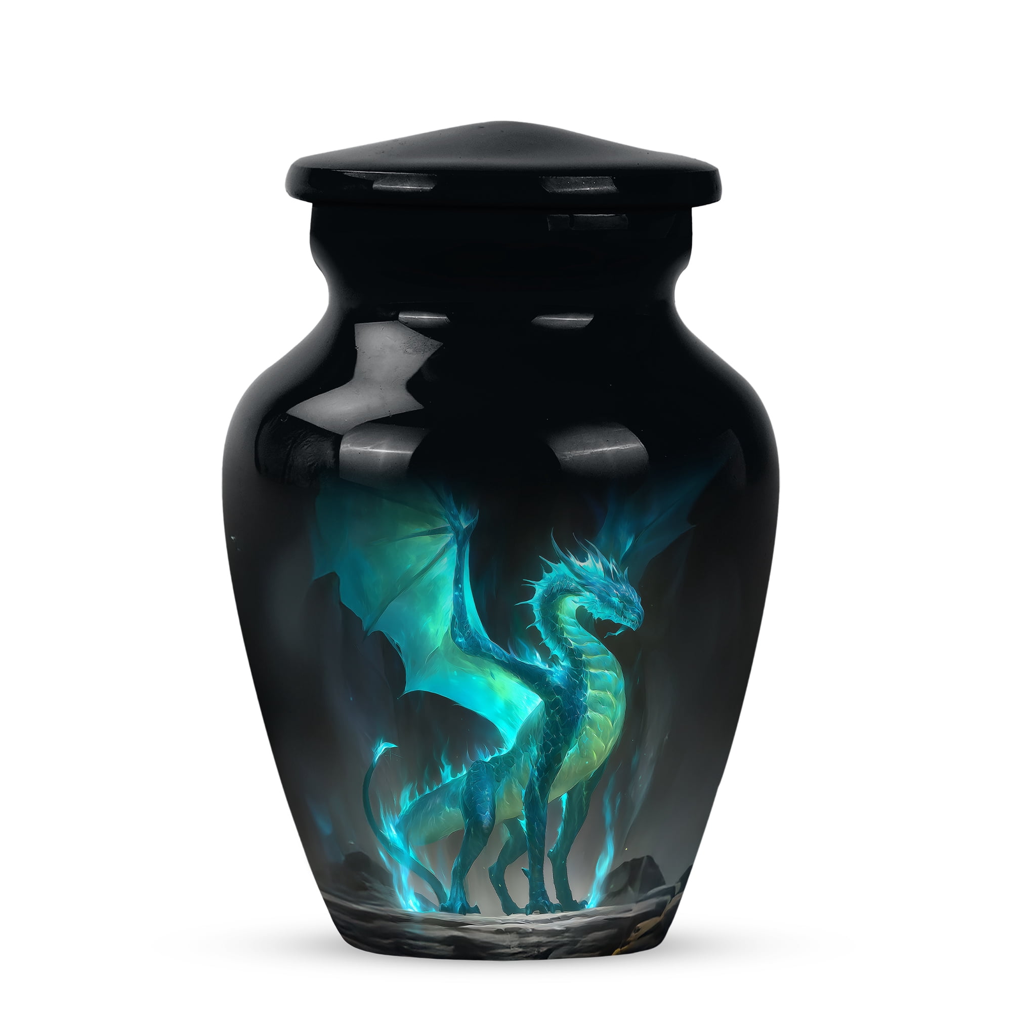 Green Dragon Urn For Ashes For Male & Female, Decorative Urns For Human Ashes, Large Funeral Mini Memorial Urn For Men, Cremation Urns For Baby Boy ( Size- 10inch,1pc 3inch 1pc )