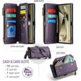thumbnail image 6 of KOMI for Samsung S24 Ultra Case with RFID Blocking for Samsung Galaxy S24 Ultra Wallet Case for Women Men, PU Leather Magnetic Flip Strap Zipper Card Holder Phone Case for Galaxy S24 Ultra Purple, 6 of 9
