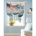 thumbnail image 2 of American Flag Tie Up Curtains for Window, Thermal Insulated Balloon Shade Adjustable Rod Pocket Curtains Valance Panels for Kitchen Bathroom Cafe 42 x 54 4th of July Forest Independence Day, 2 of 6