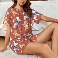 thumbnail image 4 of Balery Cute Poodle Dog Conjunto de Pijama para Mujer con Estampado, Dos Piezas de Manga Corta y Shorts, Ropa de Dormir Suave con Cuello Redondo y Bolsillos-Small, 4 of 6