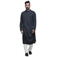 thumbnail image 1 of Atasi Long Kurta For Men Mandarin Collar Solid Cowl Drape Clothing, 1 of 7