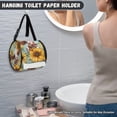thumbnail image 4 of ZIATUBLE Sunflower Cow Paper Towel Storage Case Butterfly Travel Hanging Tissue Box with Adjustable Strap Paper Towel Hanging Organizer Washable Camping Toilet Paper Holder Outdoor, 4 of 7