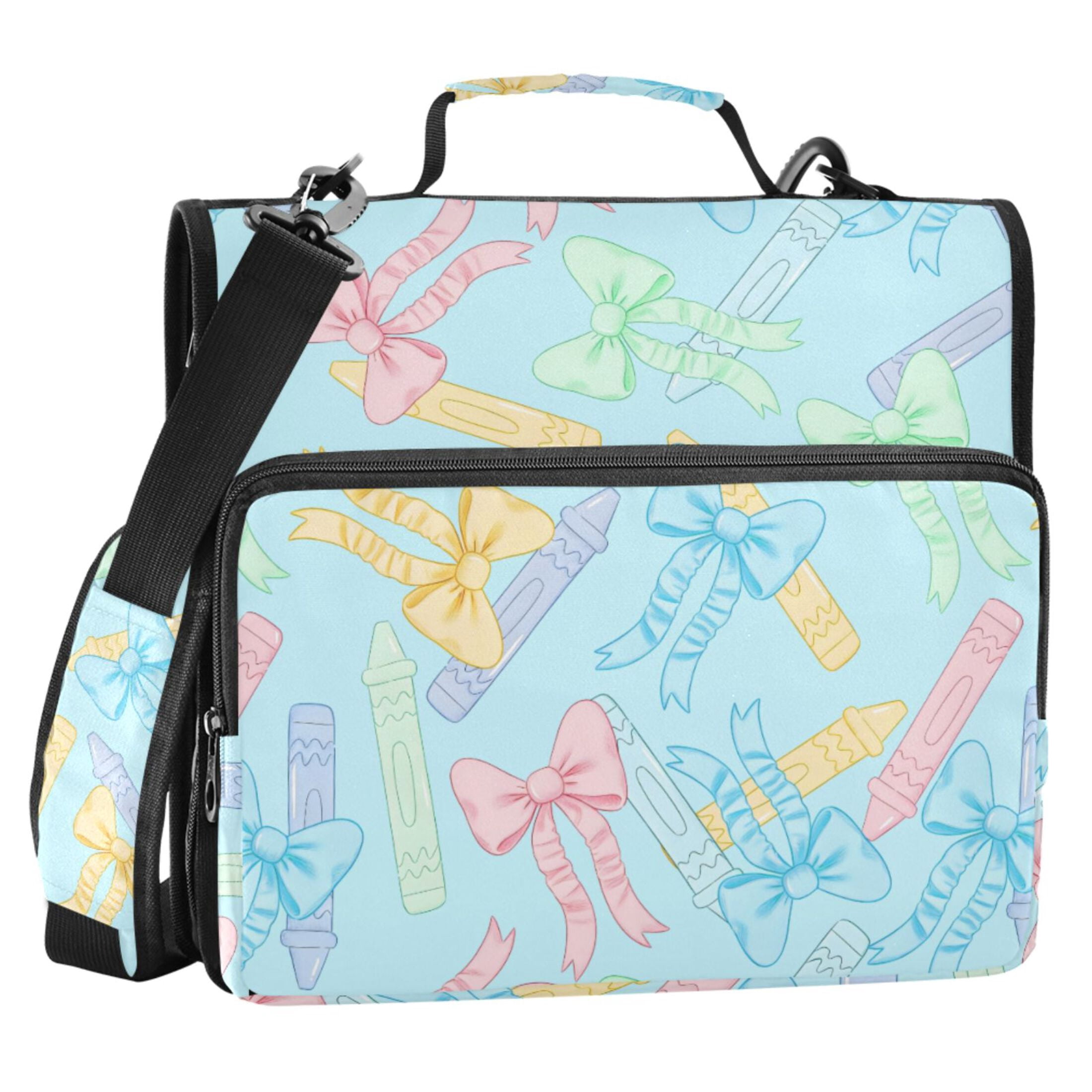 ALAZA Zipper Binder Watercolor Bow 1.5 inch 3 Ring Trapper Keeper