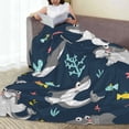 thumbnail image 6 of Fuzoiu Friendly Smiling Sharks Print Ultra-Soft Micro Fleece Blanket,All Seasons Flannel Throw, Lightweight Blanket for Bed, Sofa, Couch, Movie Night, Camping, and Travel-50"x40", 6 of 7