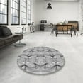 thumbnail image 4 of Ahgly Tapis d'Intérieur Lavable en Machine Carré Transitionnel Gris Platine, 4 Pieds Carré, 4 of 7