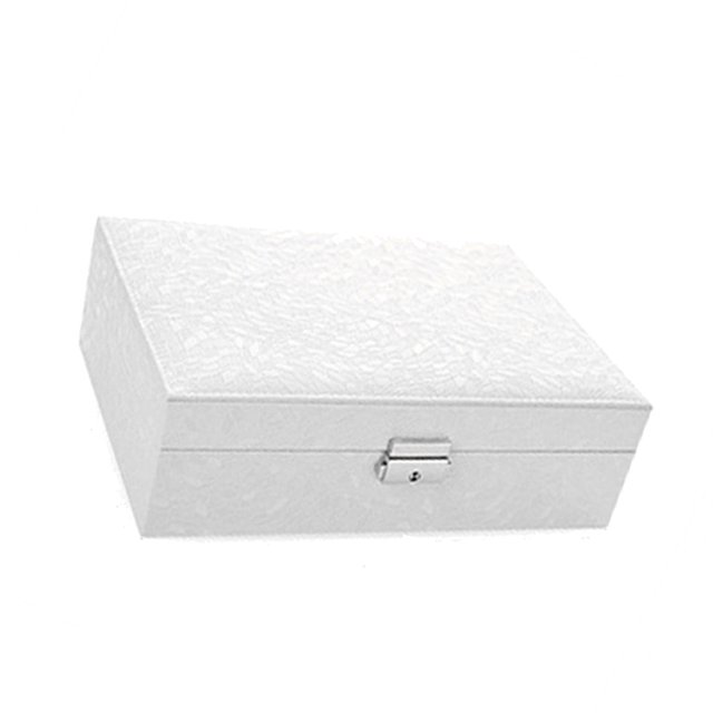 Caja organizadora de joyas Sunnimix 8 Ganchos Doble Capa Cuero PU
