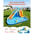 thumbnail image 2 of VEVOR Inflatable Bounce House, 11.6 x 13.1 x 7.7 ft Inflatable Bounce House Water Slide, Bouncer Castle with Bounces Zone, Climbing Wall, Splash Pool & Water Ring Toss, for 3 to 4 Kids Ages 3 to 8, 2 of 9