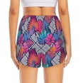 thumbnail image 2 of Lsque Tropical Leaves Printed Women's Running Shorts with Liner Pockets,Elastic Quick Dry Workout Athletic Gym Yoga Shorts,Womens High Waist Shorts-Medium, 2 of 9