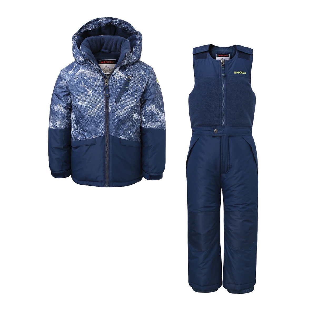 Snozu Kids' 2Piece Snowsuit Jacket and Bib Pant (Blue, 4T)