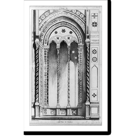 Historic Print, [Ornate oriental and columned arch], 16" x 20"