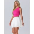 thumbnail image 2 of DARING DIVA Women Layered Ballet Bubble Mesh Puffy Mini Tulle Skirt S White, 2 of 6