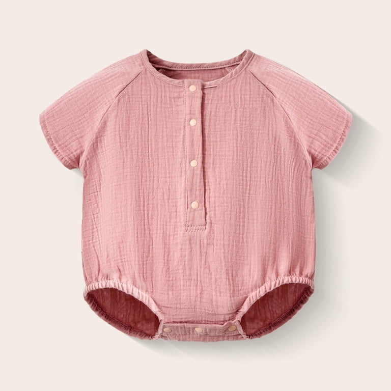 CAICJ98 Baby Boy Girl Bubble Romper Infant Oversize Plain Crewneck