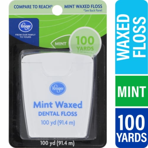 KR Mint Waxed Dental Floss 100 yd - Pack of 2