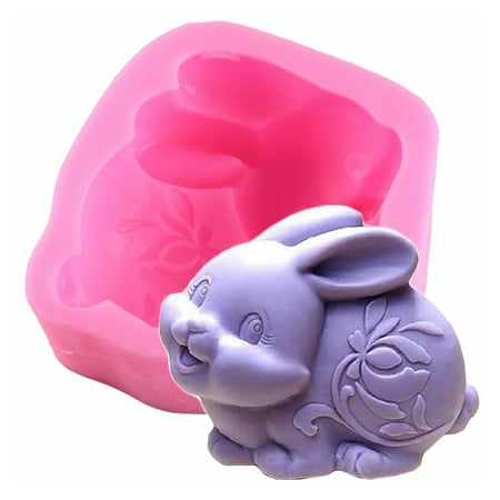 

SUOAGIN 3D Easter Bunny Chocolate Silicone Mold Large Rabbit Silicone Mold DIY Baking Molds Dessert Fondant Animal Mold Crafts