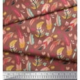 thumbnail image 2 of Soimoi Brown Cotton Duck Fabric Artistic Feather Printed Fabric 1 Yard 42 Inch Wide, 2 of 3