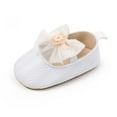 thumbnail image 7 of XIMIN Baby Girls Mary Jane Flats with Bowknot Floral Princess Wedding Dress Shoes Non-Slip Lightweight Soft Newborn Infant First Walkers (6-12 Months, White), 7 of 7