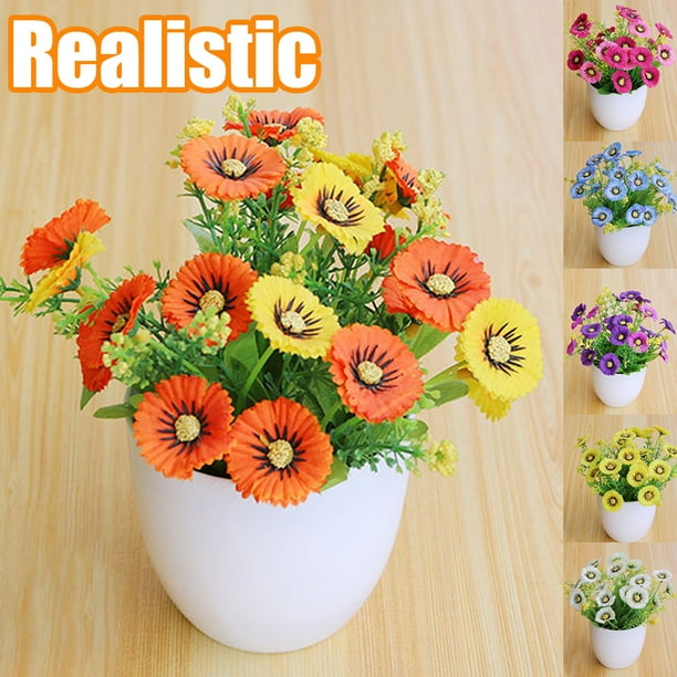 Travelwant Artificial Daisy Flowers in Pots Artificial Gerber Daisies