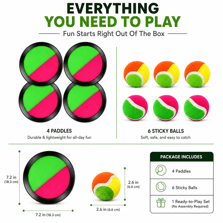 GVDV Toss & Catch Game Set with Paddles & Balls photo 5