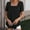Black, variant on ALLLIST Spring Tops for Women Blue Square Neckline Short Sleeve Solid T-Shirts Blouses & Button-Down Shirts L