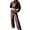 Coffee, variant on 2 Piece Lounge Set Long Sleeve Sweatshirt Matching Set Drawstring Waist Wide Leg Pants Womens Fall Vacation Outfits