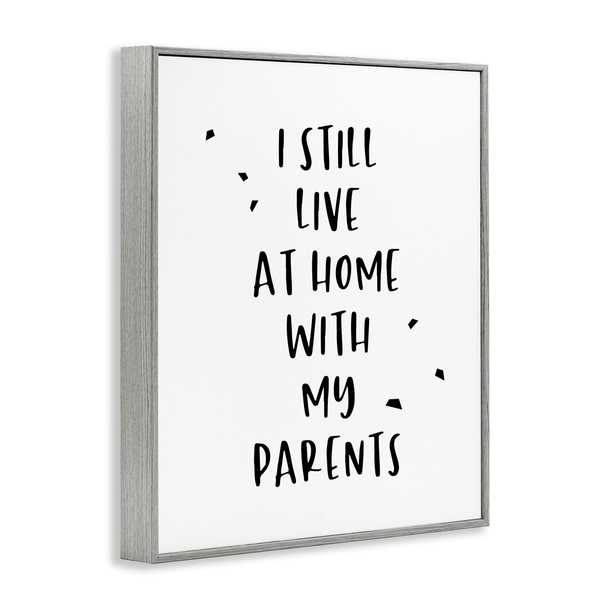 Stupell Industries Live with Parents Phrase Typography Painting Gray Framed Art Print Wall Art, 16 x 20