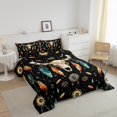 thumbnail image 3 of Western Bull Skull Bedding Set Boho Dream Catcher Feather Comforter Set King Bohemian Exotic Tribal Down Comforter Adults Men,Hippie Cattle Animal Quilt Duvet, 3 of 6