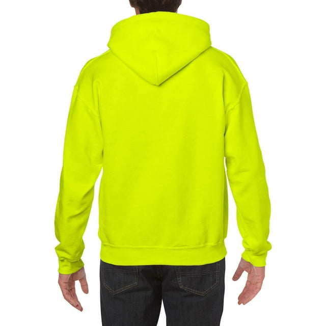 Gildan Men's Heavy Blend Fleece Hooded Sweatshirt G18500, Safety Green, Large
