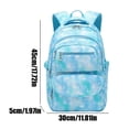 thumbnail image 2 of Girls School Backpack Set 3 Piece Tie Dye Laptop Bag with Lunch Box Pencil Case, Cute Bookbag for Teen Boys Kids Elementary Middle School, Blue Nylon, 2 of 6