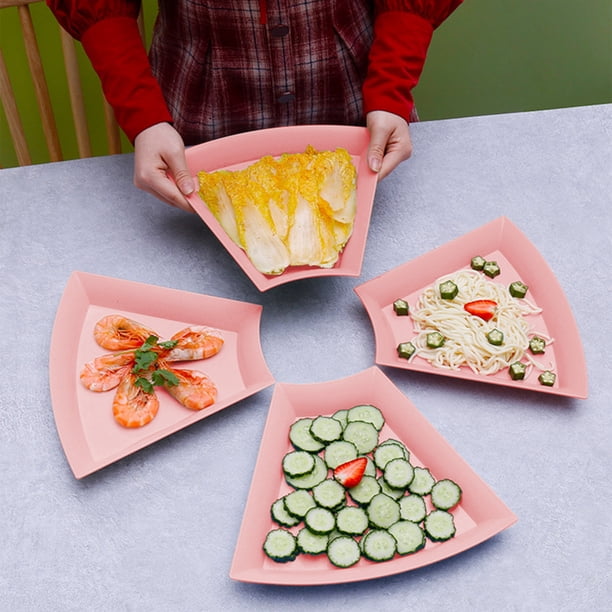 Utensilios de cocina, platos trapezoidales, platos llanos impenetrables, platos de plástico aptos para lavavajillas y microondas, platos ligeros y reutilizables para cocina o camping, platos trapezoid