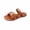 Brown, variant on Flat Sandals for Women Open Toe Triple Strap Flat Womens Slides Sleek Leather Casual Versatile Summer Slippers for Daily Beach Vacation Brown 6