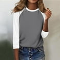 thumbnail image 7 of Jewelreauty Women Tunic Tops Raglan Elbow Length Crewneck T-Shirts Summer Casual Basic Tee, 7 of 7