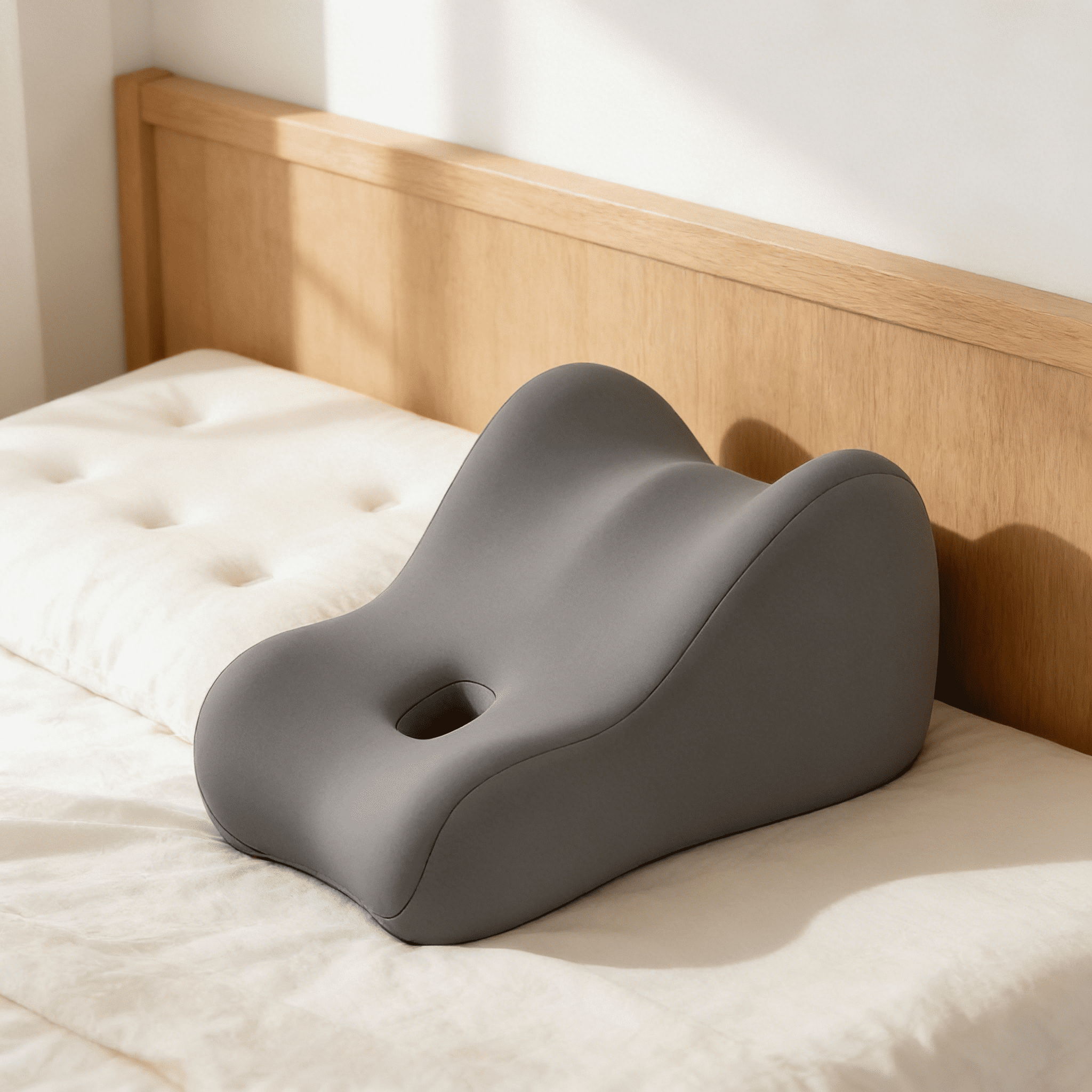 XIBUFE 2026 New Memory Foam Wedge Pillow,Ergonomic Contoured Position Pillow for Sleeping and Reading,Multi-Functional Bed Pillow Back Support Cushion,All Grey