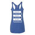 thumbnail image 2 of Wild Bobby Have Faith Pray Hard Stay Humble Inspirational/Christian Women Tri-Blend Racerback Tank Top, Vintage Royal, Small, 2 of 6