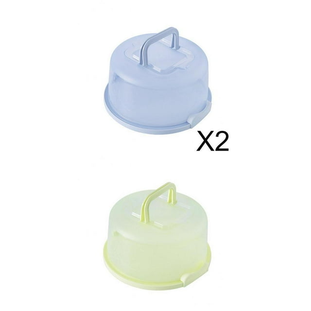 Abbracc 3x Plastic Round Cake Storage Carrier Container Lockable Lid