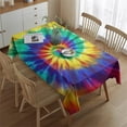 thumbnail image 2 of Colorful Rainbow Tie Dye Spiral Pattern Rectangle Tablecloth 60"x84",Waterproof Polyester Rectangle Table Cloth, Wipeable Spillproof Polyester Tablecloth for Dining, Camping, Indoor and Outdoor, 2 of 5
