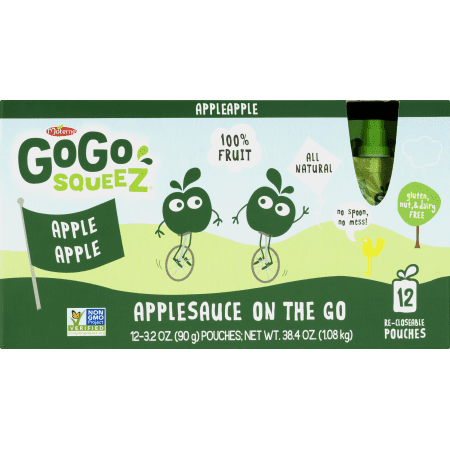 (24 Pouches) GoGo SqueeZ Applesauce, 3.2 oz