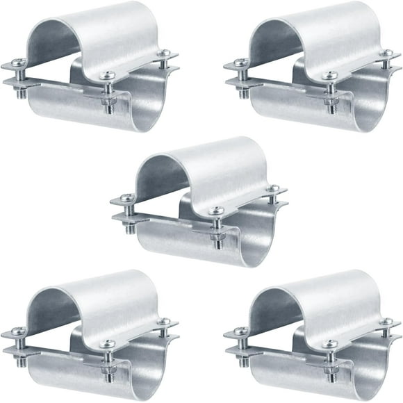 PinesC Ensemble de 5 Pinces de Connecteur de Tuyau de Serre Croix Grille Support en Purlin Taille Nominale 1/2 Pouces Tuyau en Acier Galvanisé (0.84 Pouces OD), Clip de Raccord de Tuyau de Serre avec Boulons, Raccord de Chaîne Clôture