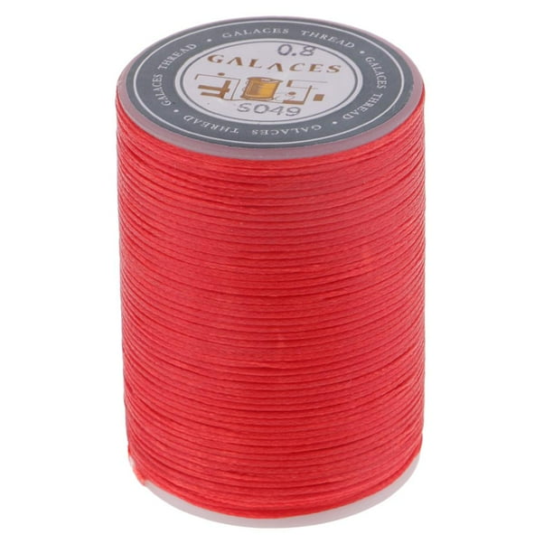 98 Yardas Costura de Cuero Hilo Encerado 0.8mm Cordón Costura de Cuero Costura a Mano Reparación de Zapatos de Cuero, Artesanía de Cuero rojo Macarena Hilo de coser de poliéster encerado
