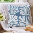 thumbnail image 3 of Pillow Covers 16x16 Set of 2, Palm Tree Monstera Throw Pillow Covers Decorative Couch Cushion Cover, Slate Blue Leaf Boho Botanical Tropical Microfiber Soft Pillowcases for Bedroom Living Room Sofa, 3 of 9